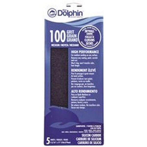 Linzer Blue Dolphin Silicon Carbide Drywall Sheets, 4.18 x 11 in., 100 Grit, 5PK - 1030924
