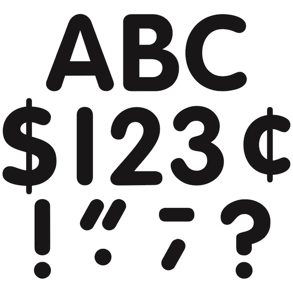 Roomfactory 4 in. Black Classic Font Letters Uppercase Pack, 3PK - RO3478528