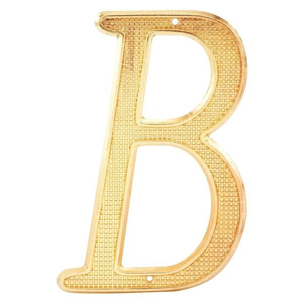 Primeline Tools 4 in. House Letter B, Diecast, Brass Finish (2 Pack) - MP4293