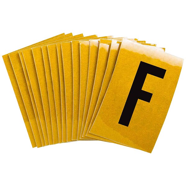 Brady Letter Label, F, 1-1/2in.Hx1in.W, PK25 - 5920-F