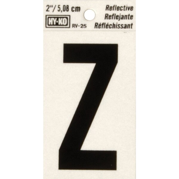 Hy-Ko Vinyl 2 In. Reflective Adhesive Letter, Z - RV-25/Z