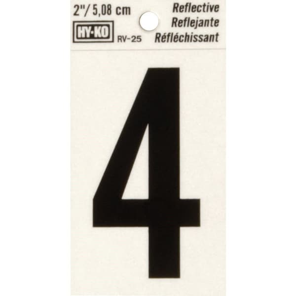 Hy-Ko Vinyl 2 In. Reflective Adhesive Number Four - RV-25/4