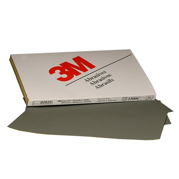3M 3M Abrasive Sheet, 02625, 2500, heavy duty, 5 1/2 in x 9 in, 5PK - 434Q