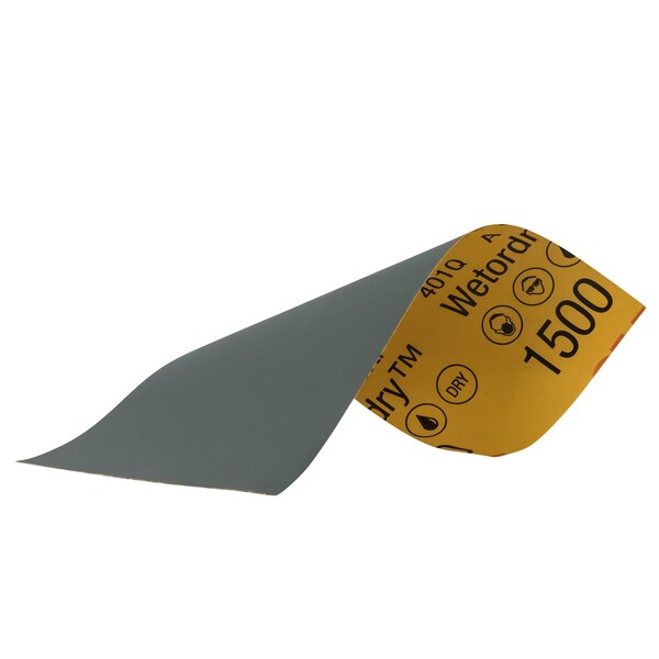 3M Wetordry Sandpaper 03002, 3-2/3 in x 9 in, 1500 Grit, 5/Pack, 20PK - 3002