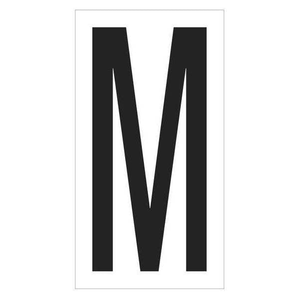 Partners Brand Vinyl Warehouse Letter Labels, "M", 3 1/2", Black/White, 50/Case - DL9310M