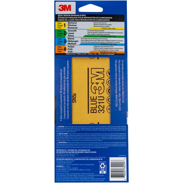 3M Blue Sandpaper, 3 2/3 in X 9 in, 600 G, 8 Sheet/Pack, 20PK - 31580-8