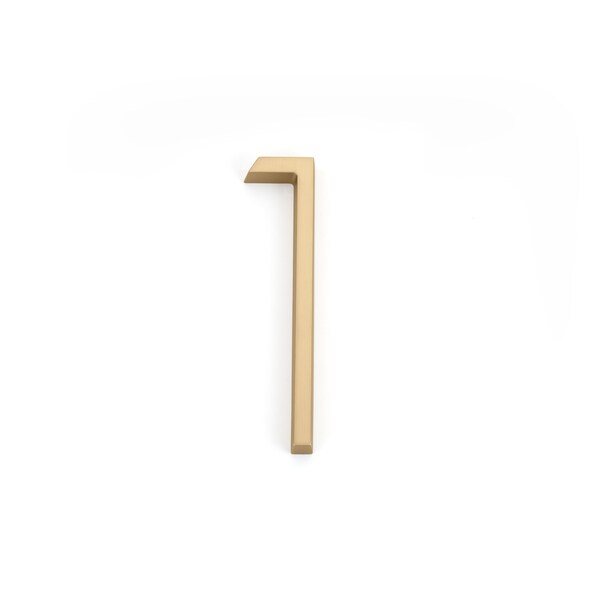 Emtek 7in Modern # 1 House Number Satin Brass Finish - 2831US4