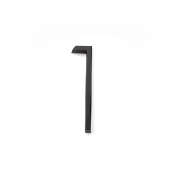 Emtek 7in Modern # 1 House Number Flat Black Finish - 2831US19