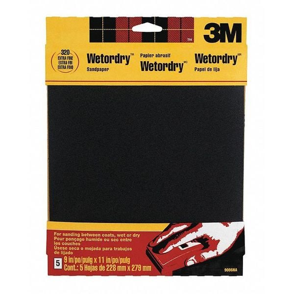 3M Wetordry Sandpaper 9086NA, 9"x11", Ex, PK50 - 9086NA