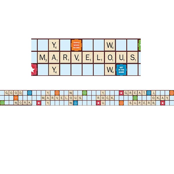 Tosafos Scrabble Letters Extra Wide Die Cut Deco Trim, 3PK - TO3490927