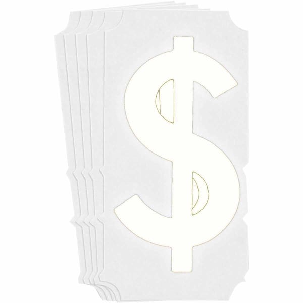 Brady Quik-Align 5130 Series Polyester 3 in Lbl Legend: $ White 10PK - 5130P-$