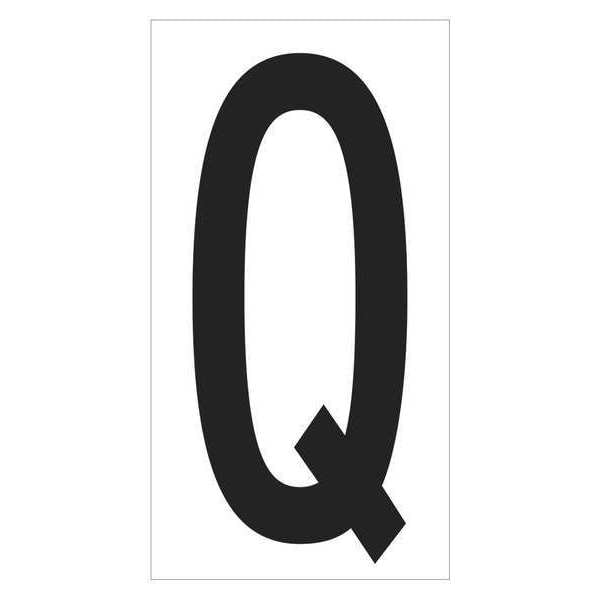Partners Brand Vinyl Warehouse Letter Labels, "Q", 3 1/2", Black/White, 50/Case - DL9310Q