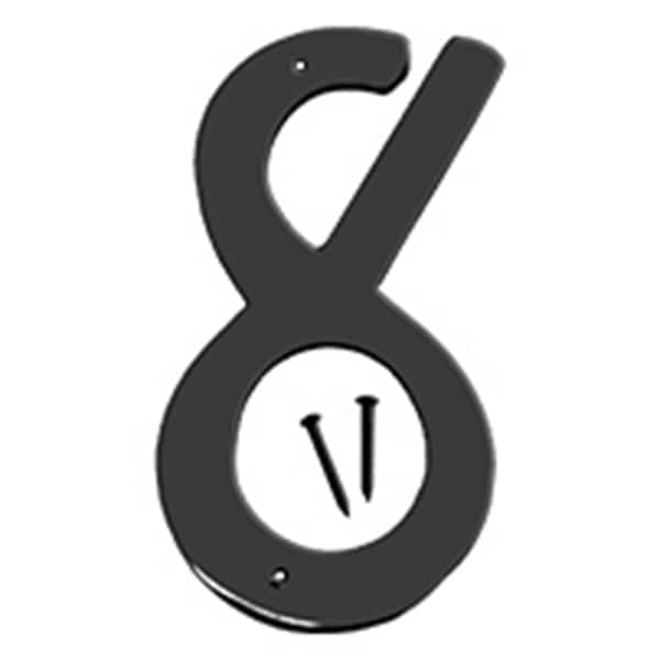 Hy-Ko 4 In Satin Black Finish Number 8, 5PK - A31308