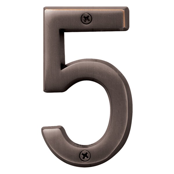 Hy-Ko 4In Old World Bronze Number 5, 3PK - A30945