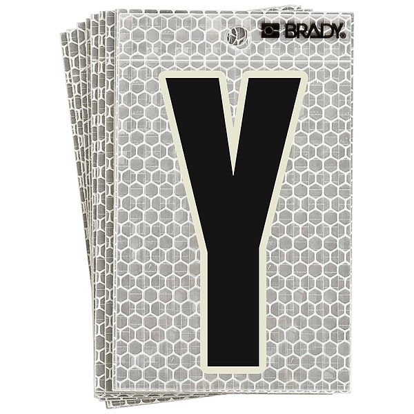 Brady Refl. Letter Label, Y, Glow in Dark, PK10 - 3020-Y