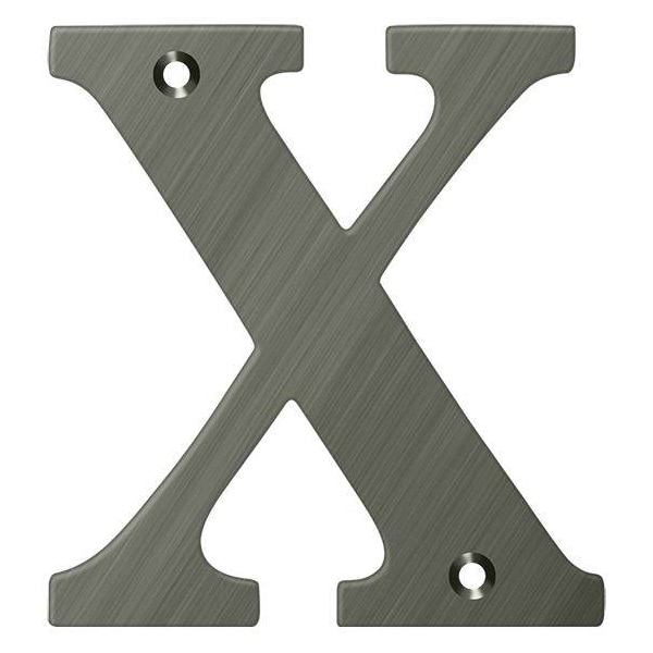 Deltana Residential Letter X Antique Nickel 4" - RL4X-15A