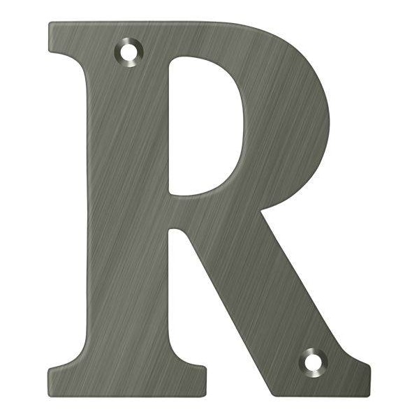 Deltana Residential Letter R Antique Nickel 4" - RL4R-15A