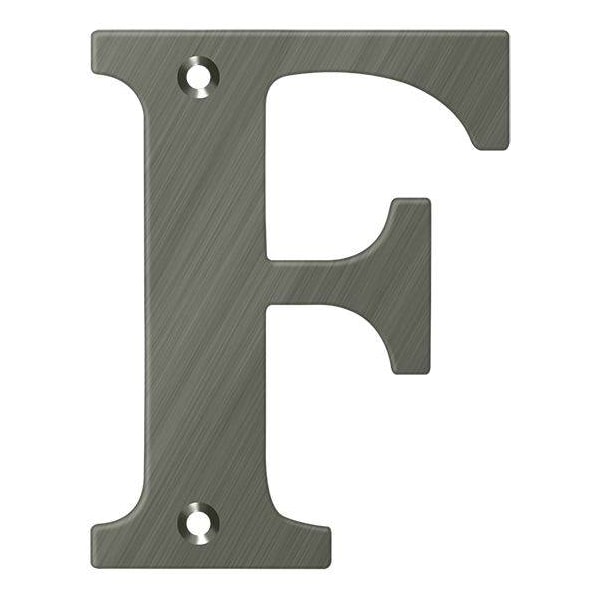 Deltana Residential Letter F Antique Nickel 4" - RL4F-15A
