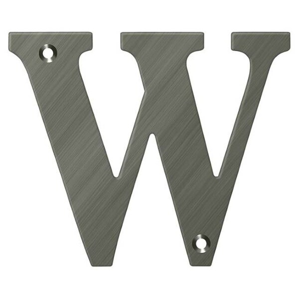 Deltana Residential Letter W Antique Nickel 4" - RL4W-15A