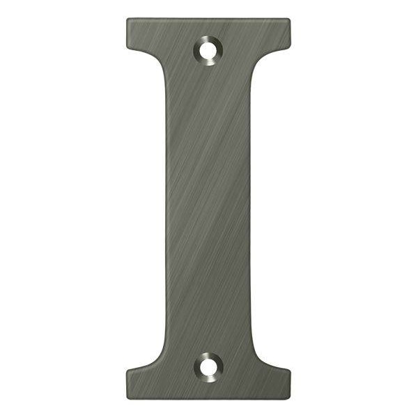 Deltana Residential Letter I Antique Nickel 4" - RL4I-15A