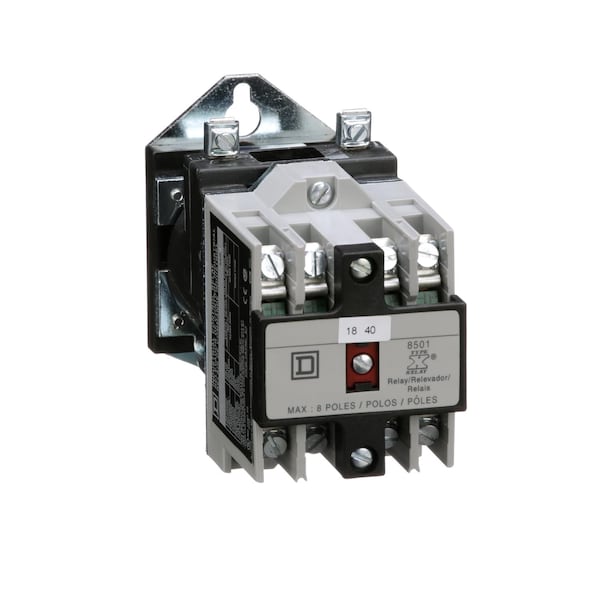 Relevador de control NEMA Square D, Tipo X, herramienta de máquina, 10A resistivos a 600 VCA, 4 contactos normalmente abiertos, bobina de 48 VCC - 8501XDO40V56