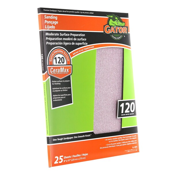 Gator Grit Gator CeraMax 11 in. L X 9 in. W 120 Grit Ceramic Sandpaper 1 pk - 3404