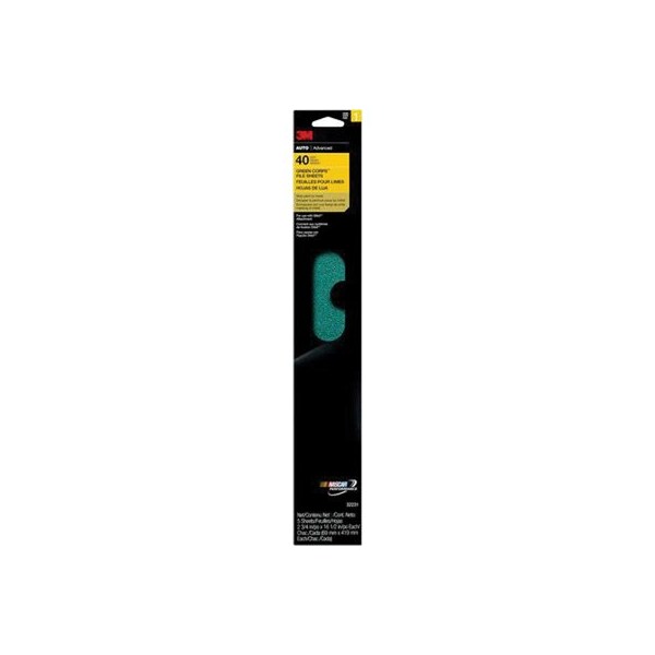 3M 3M Green Corps File Sheets, 32231, 2-3/4 inch x 16-1/2 inch, 40 grit, 5PK - 7000120007