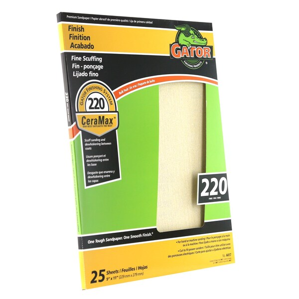 Gator Gator CeraMax 11 in. L X 9 in. W 220 Grit Ceramic Sandpaper 1 pk - 3407