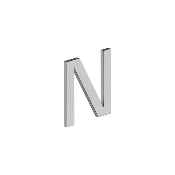 Deltana 4 LETTER N, E SERIES W/ RISERS, STAINLESS STEEL in Brushed Stainless - RNE-NU32D