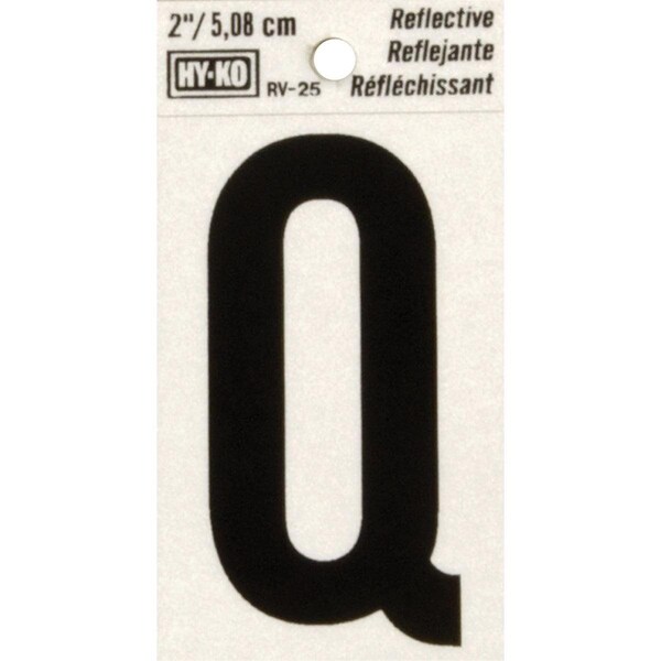 Hy-Ko Vinyl 2 In. Reflective Adhesive Letter, Q - RV-25/Q