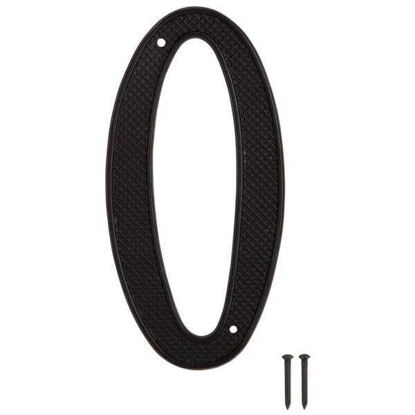 Prosource House Number, Character: 0, 4 in H Character, 2.67 in W Character - N-020-PS
