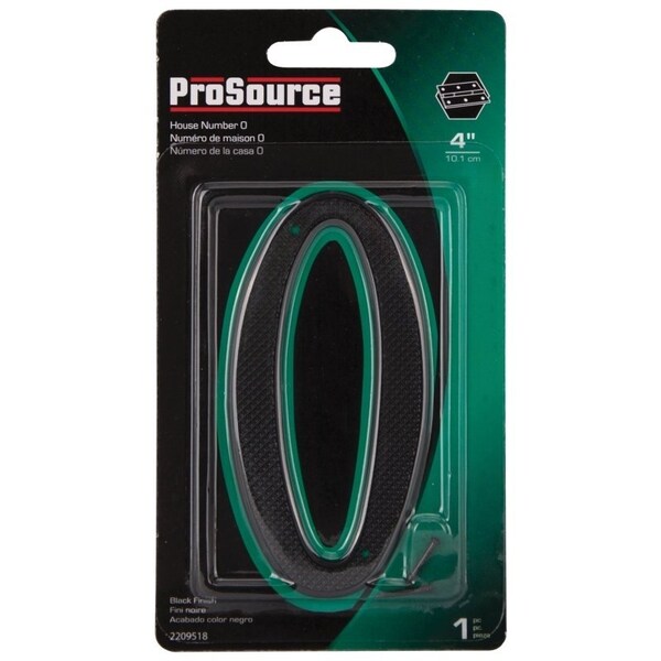 Prosource House Number, Character: 0, 4 in H Character, 2.67 in W Character - N-020-PS