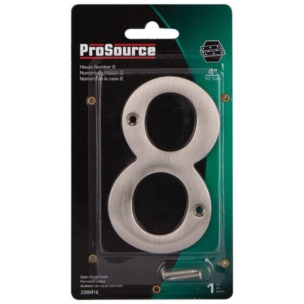 Prosource House Number, Character: 8, 4 in H Character, 2.28 in W Character - N-Z048SN-PS