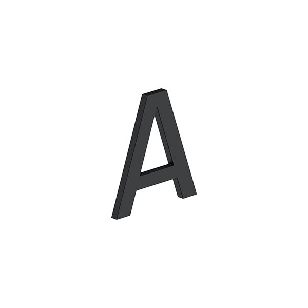 Deltana 4 LETTER A, E SERIES W/ RISERS, STAINLESS STEEL in Paint Black - RNE-AU19