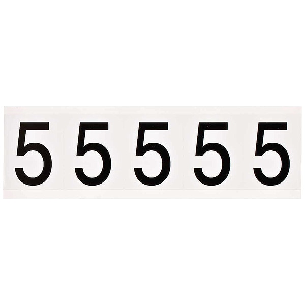 Brady Number Label, 1-15/16in.H Character, Vinyl - 9714-5