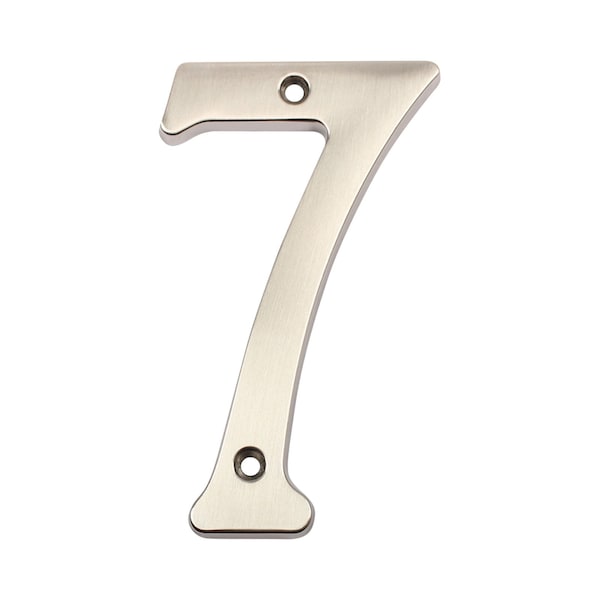 Pamex 4in Heavy Duty House Number # 7 Satin Nickel Finish - DD074S7SN