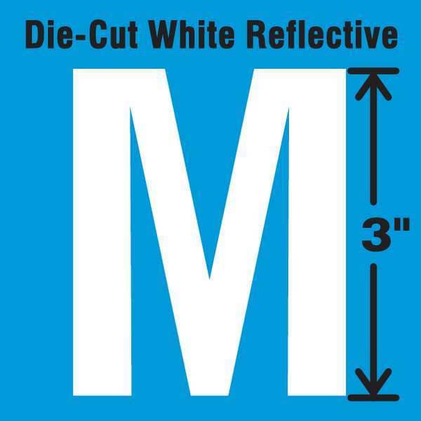 Stranco Die-Cut Refl. Letter Label, M, 3In H, PK5 - DWR-3-M-5
