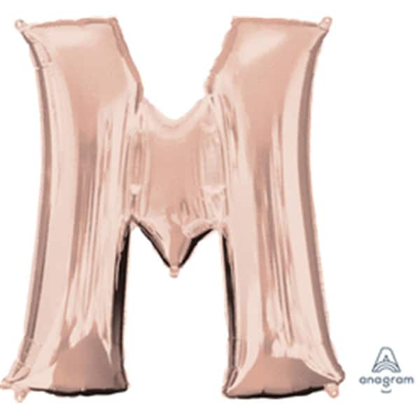 Anagram 37 in. Letter M Rose Gold Balloon - 89765