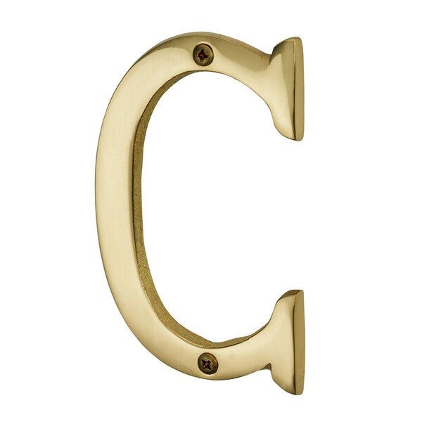 Pamex 4in Heavy Duty House Letter C Bright Brass Finish - DD074SCPB