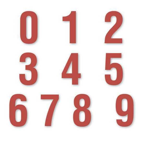 Magna Visual Die Cut Number Magnets, 3", Red, PK108 - DCN-33