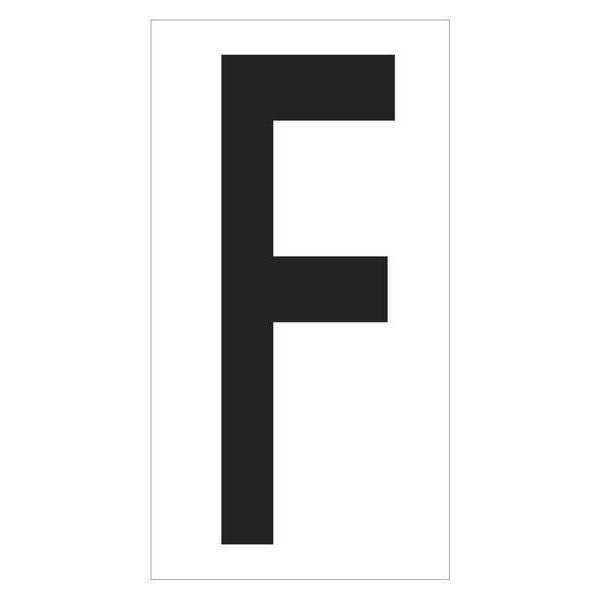 Partners Brand Vinyl Warehouse Letter Labels, "F", 3 1/2", Black/White, 50/Case - DL9310F