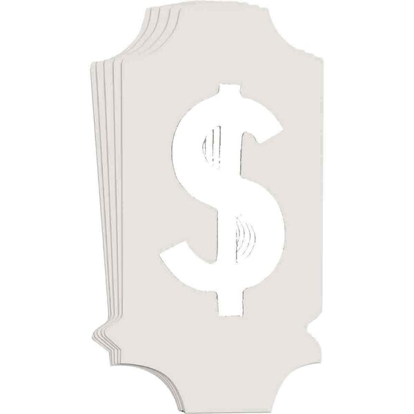 Brady Quik-Align 5040 Series Polyester 1 in Lbl Legend: $ White 10PK - 5040P-$