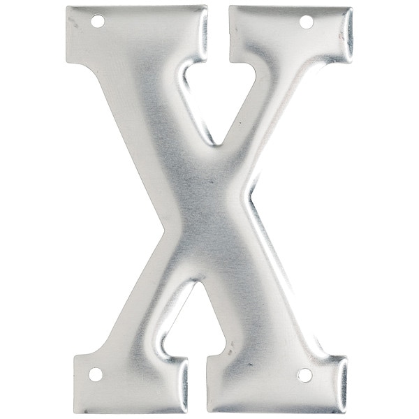 Brady Letter, Aluminum, Roman, 3 in. H, X, PK10 - 1600-X