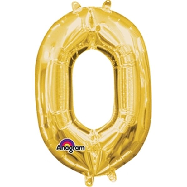 Anagram 16 in. Number 0 Gold Shape Air Fill Foil Balloon - 78522