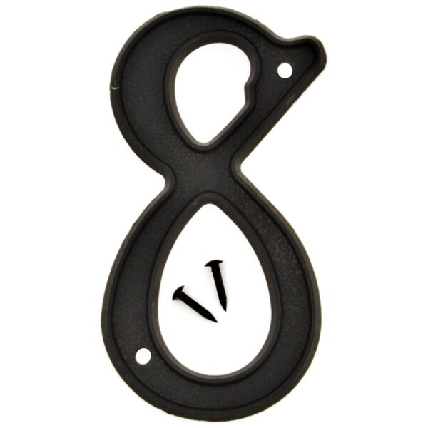 Hy-Ko 4In Black Plastic Number 8, 10PK - A10298