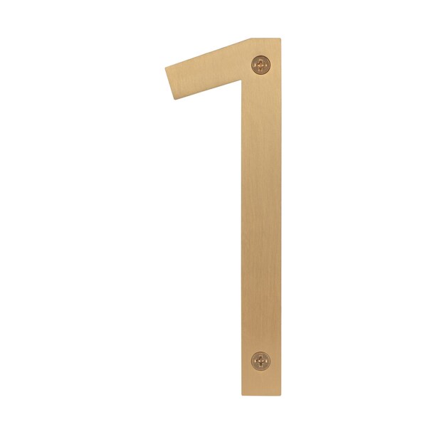 Sure-Loc Hardware Sure-Loc Hardware Stainless Steel House Number 6, No. 1, Satin Brass - HNSS6-1 SB
