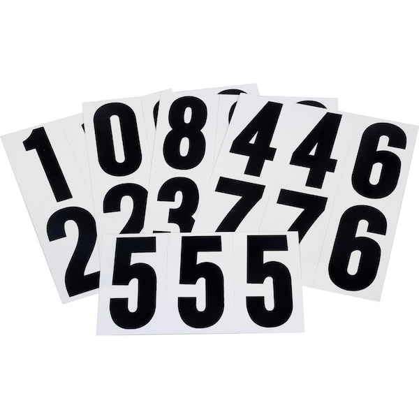 Teachers Aid 3 in. Black & White Vinyl Square Cut Self Adhesive Number - TE1574028