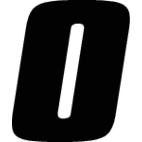 Hardline Products Number Label, Blk, 5-1/2 in. H, No. 0, PK12 - DB512B-0