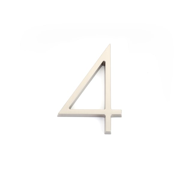 Emtek 7in Modern # 4 House Number Satin Nickel Finish - 2834US15