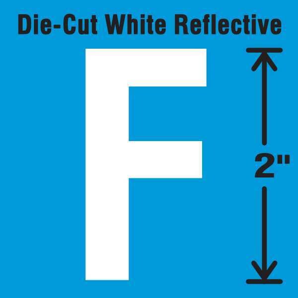 Stranco Die-Cut Refl. Letter Label, F, 2In H, PK5 - DWR-2-F-5